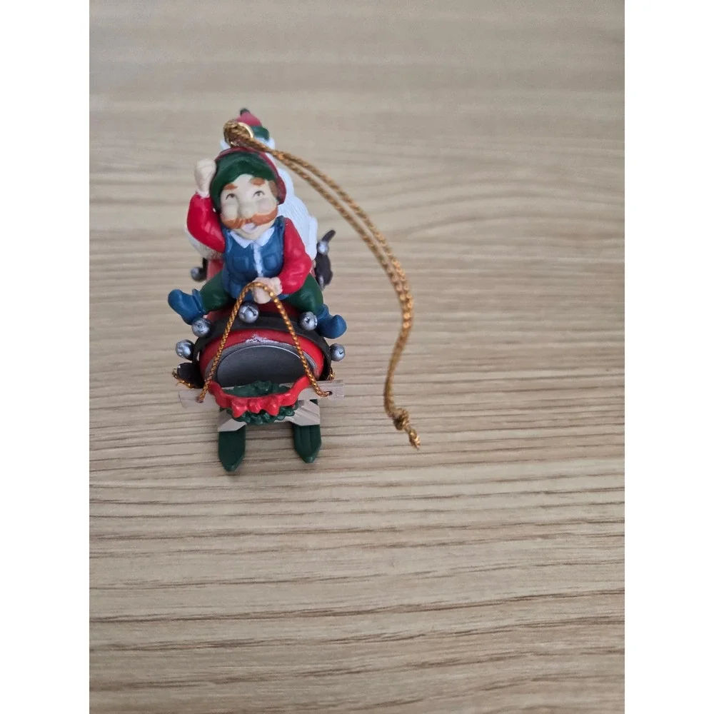 Coca-Cola Bottling Works Collection Polar Bear Elf Soda Can Sled Ornament Boxed